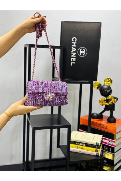 CHANEL FLAP 1.75 KUMAŞ ÇANTA - MOR