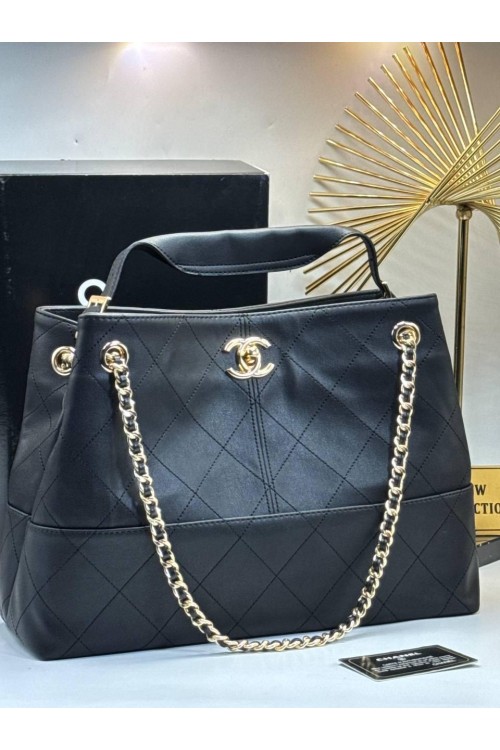 CHANEL LINGGE TOTE OMUZ VE EL ÇANTASI - SİYAH DERİ