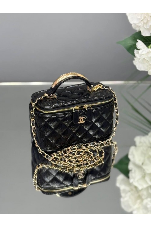 CHANEL MİNİ FLAP ÇANTA - SİYAH RUGAN