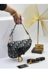 CHRISTIAN DIOR SADDLE OMUZ VE EL ÇANTASI -GRİ