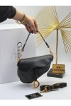 CHRISTIAN DIOR SADDLE OMUZ VE EL ÇANTASI - SİYAH DERİ