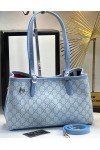 GUCCI GG EMBLEM ORTA BOY TOTE ÇANTA - MAVİ